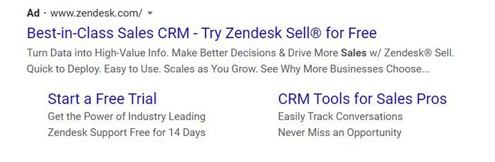 evergreen PPC ads - zendesk sell