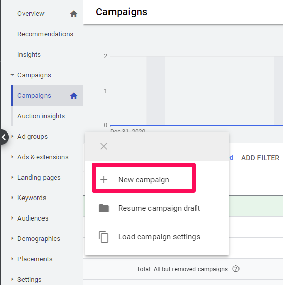 Google adwords settings 