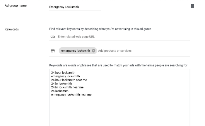 How to Create Call-Only Ads on Google - Emergency Locksmith example