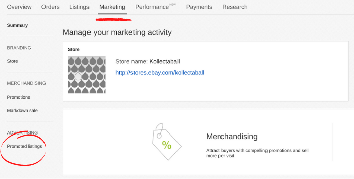 ebay ads - setting up promoted listings