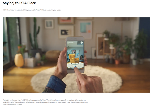 Examples of X Reality - IKEA app