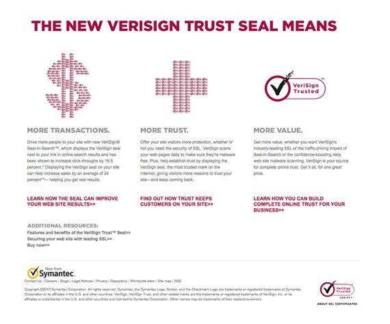 verisign landing page example