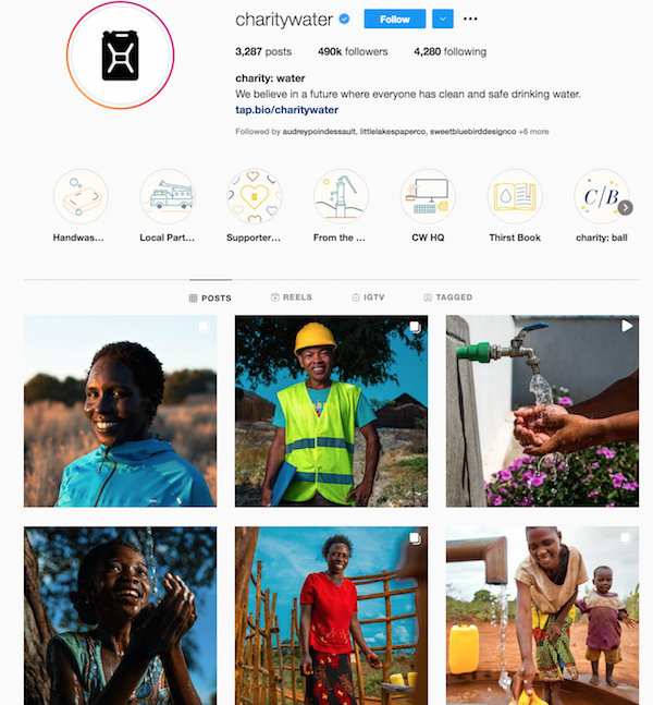 charity water instagram nonprofit marketing