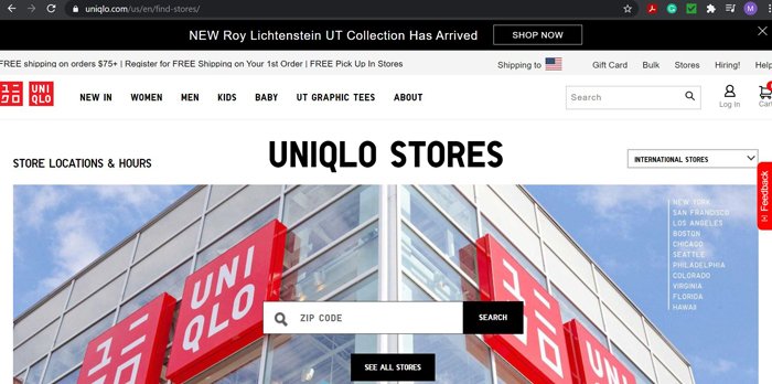 multiple location SEO uniqlo united states