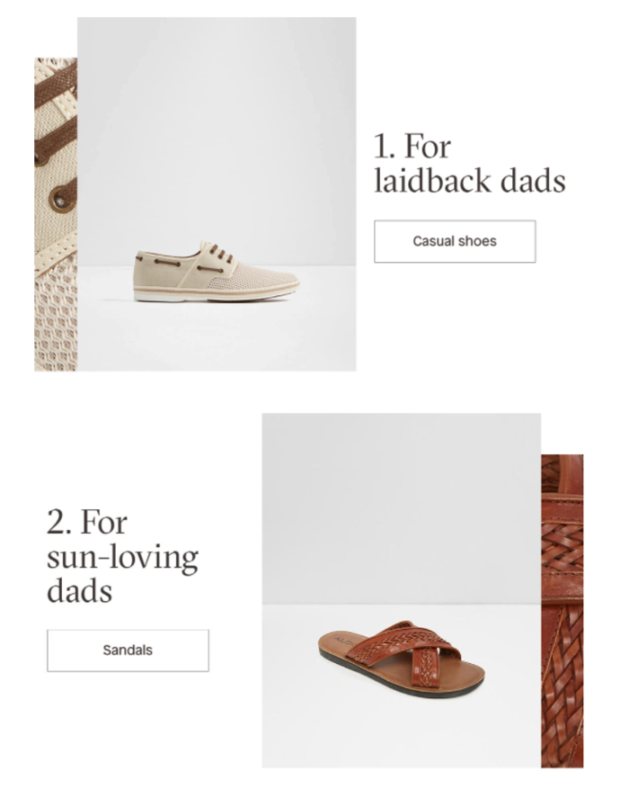 E-commerce Father's Day Sales Examples - Aldo