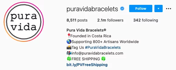 best instagram bios - pure vida