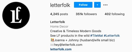 best Instagram bios - letterfolk instagram page bio