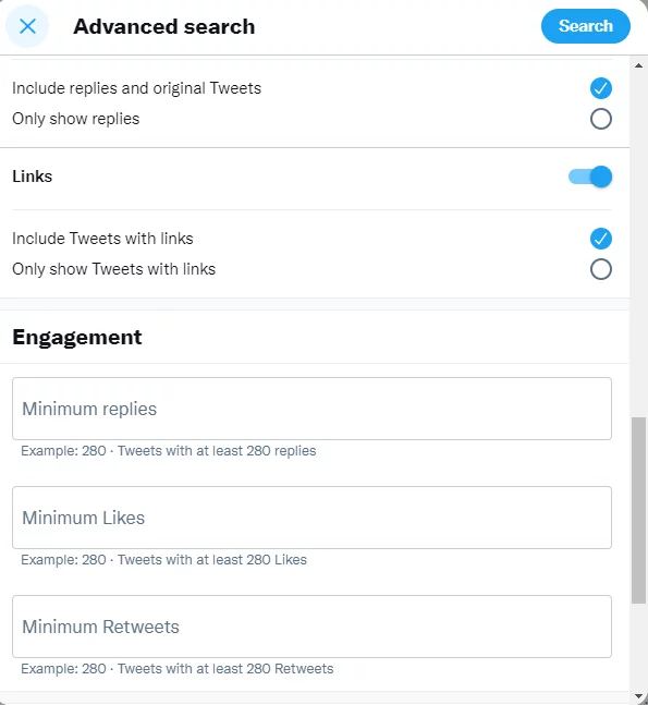 Twitter advanced search screen 3
