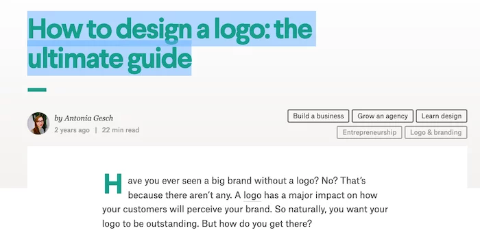 Examples of Great Content Guides - How to Design a Logo