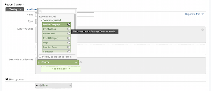 Google Analytics - information about each metric