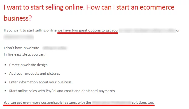 Ecommerce FAQ example Guide to increase website credibility 