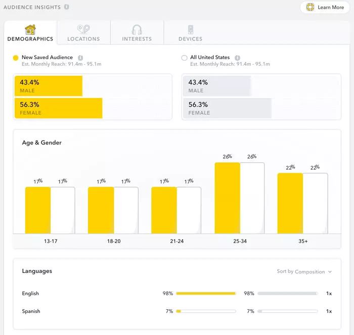 Snapchat Ad Strategies - Use Audience Insights