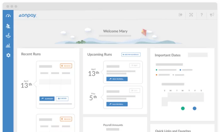 OnPay dashboard for Best Payroll Services