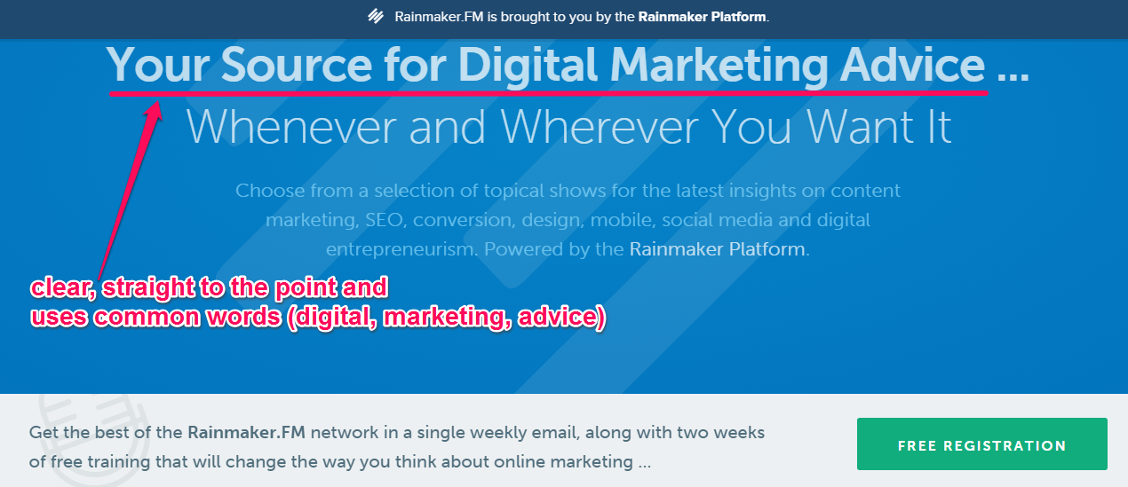 A screenshot of a headline reading "Your source for digital marketing advice..." 