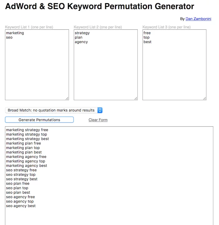 adWord SEO keyword free SEO tool 
