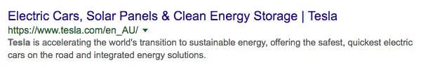 Examples of Great Meta Descriptions - Tesla 