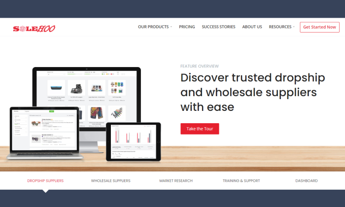 SaleHoo splash page for Best Dropshipping Companies