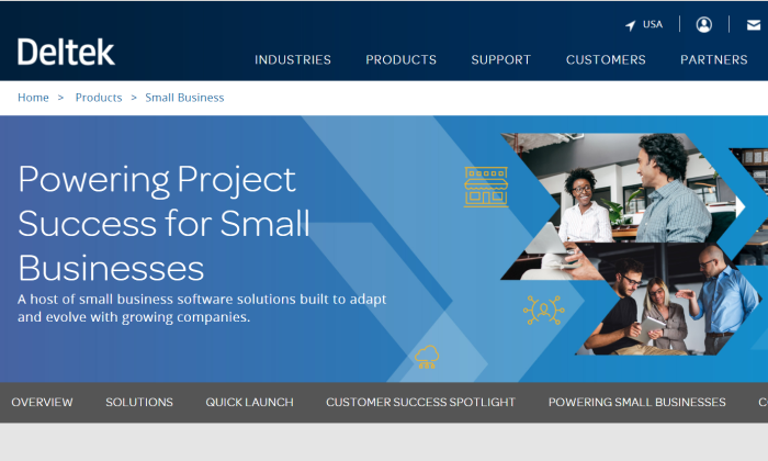 Deltek splash page for Best ERP Software