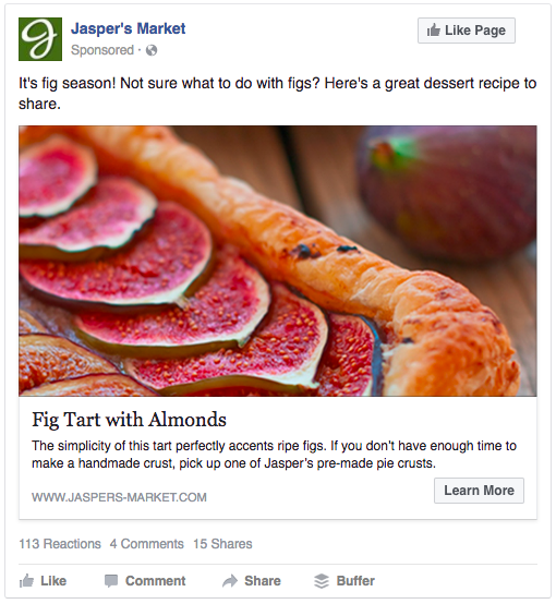 retargeting strategies - example of a Facebook retargeted ad