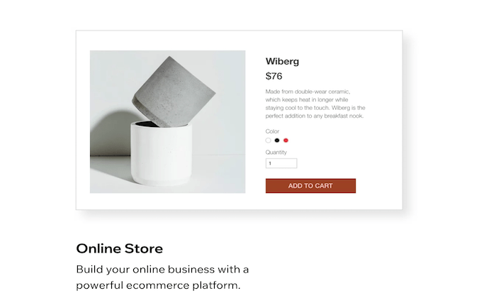 Wix product page for Best Ecommerce Website Builders