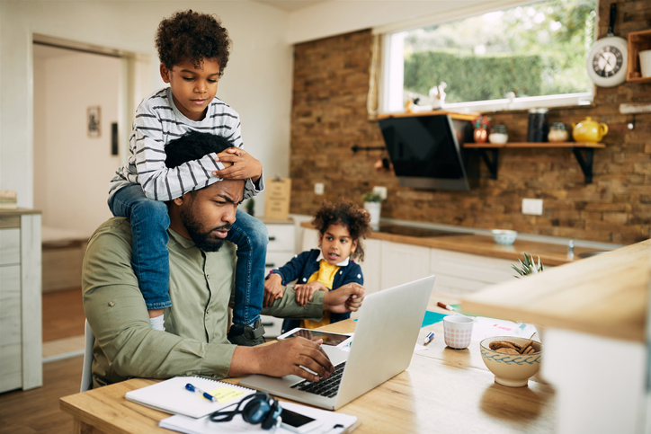 work at home parent struggling to balance work with childcare and cope with overwhelm