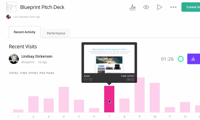 DocSend interface for Best Document Management Software