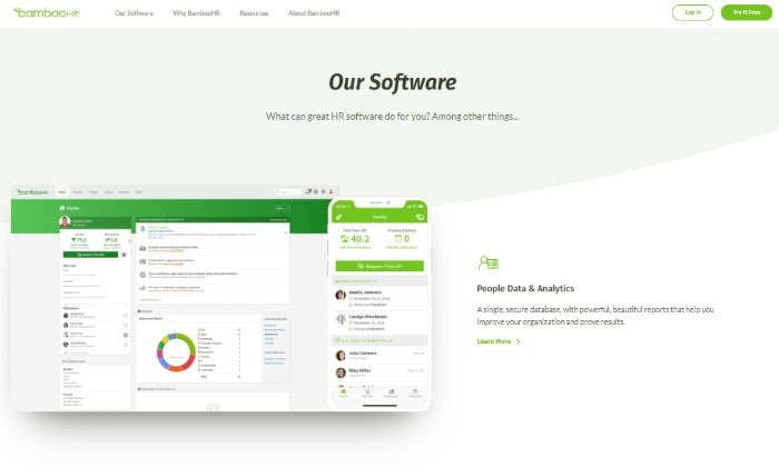 BambooHR main page for Best Recruiting Software