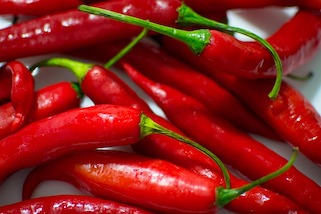 Red cayenne peppers