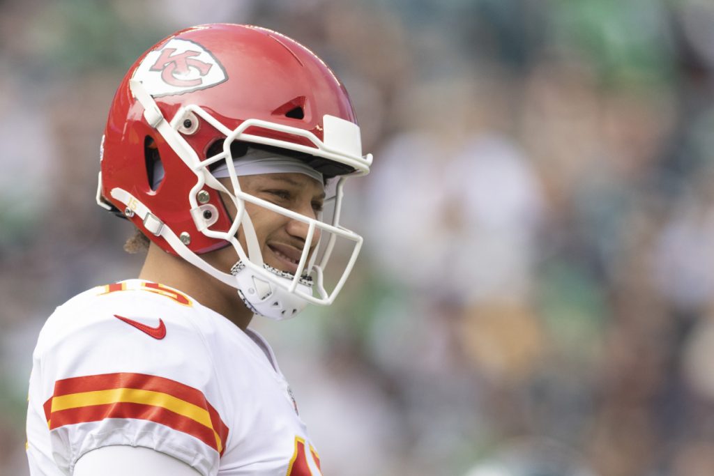 Kansas City Chiefs quarterback Patrick Mahomes against the Eagles in 2021.