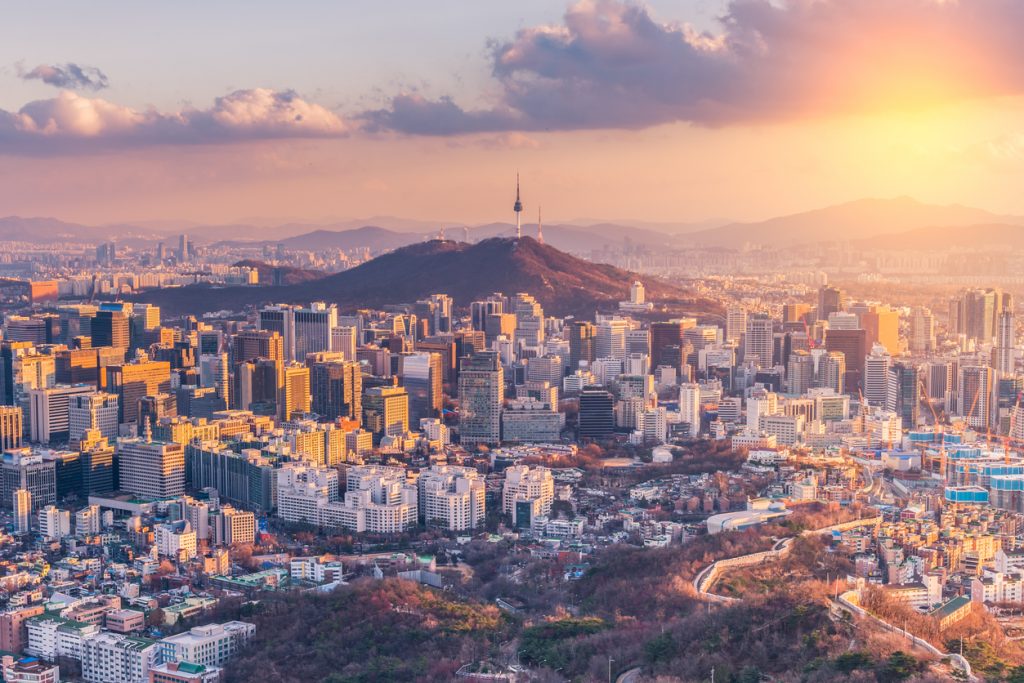 Sunset at Seoul City Skyline