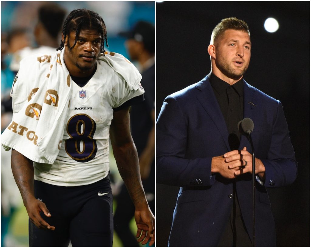 Lamar Jackson and Tim Tebow.