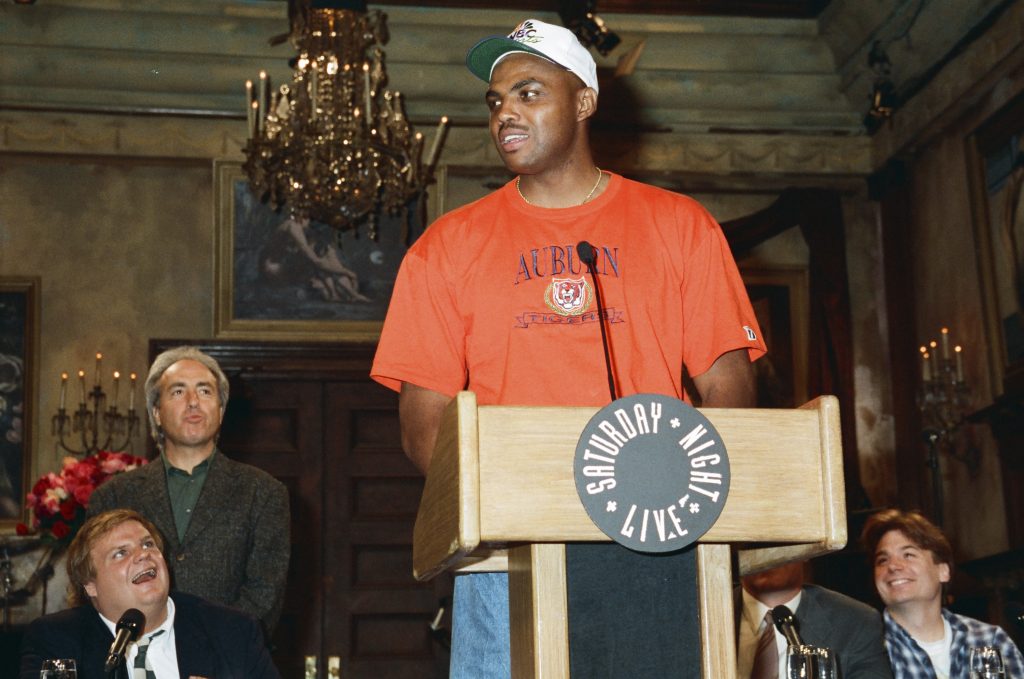 Charles Barkley at the Saturday Night Live Season 19 Press Conference in 1993