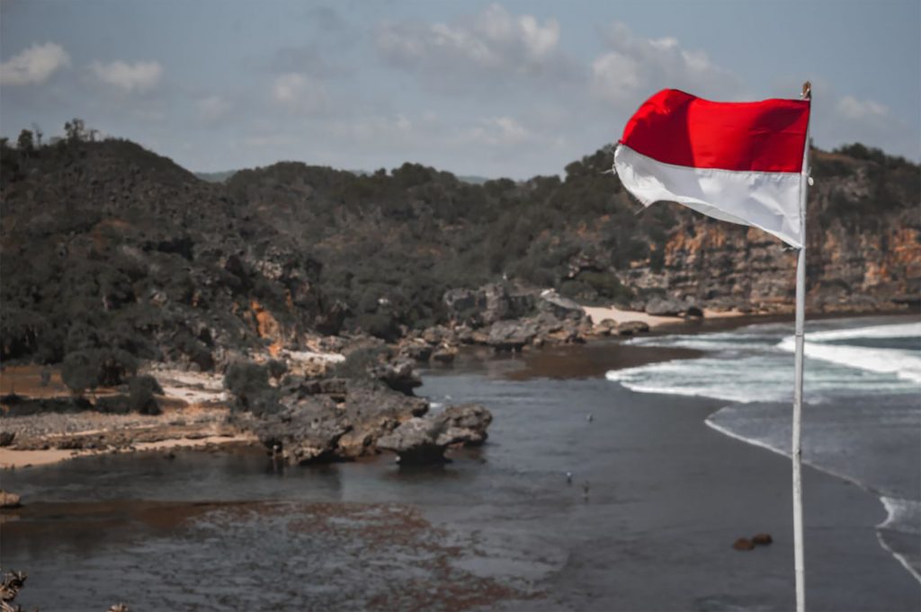 indonesian flag in bali