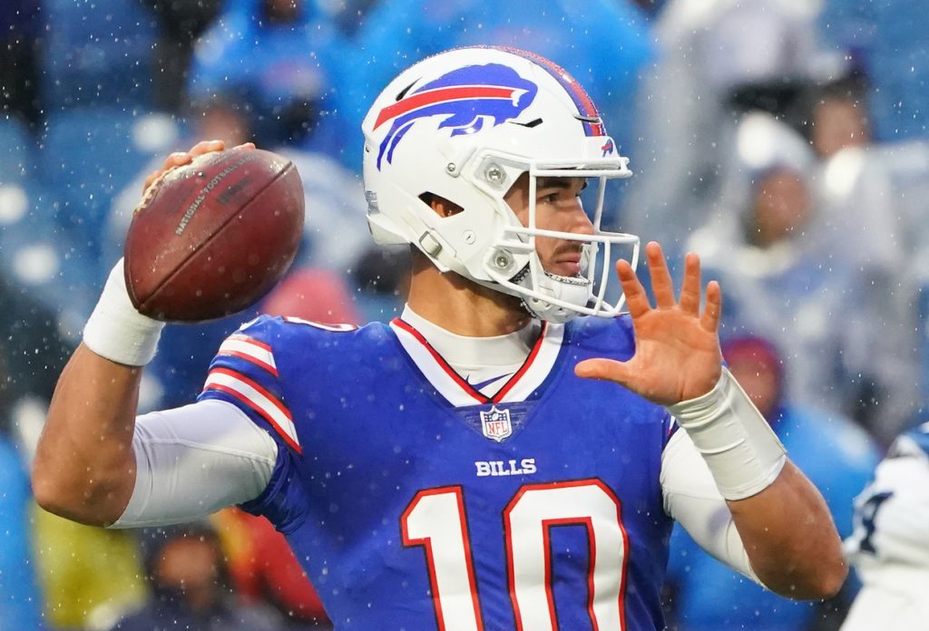 Buffalo Bills quarterback Mitchell Trubisky in 2021.