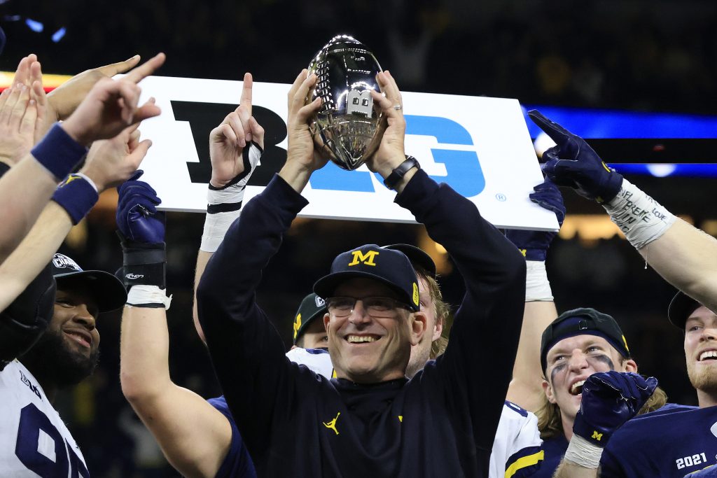 Michigan head coach Jim Harbaugh in 2021.