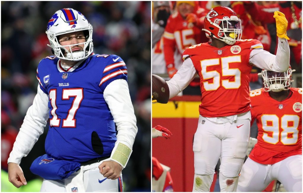 The Bills and Chiefs face off in the NFL Playoffs.