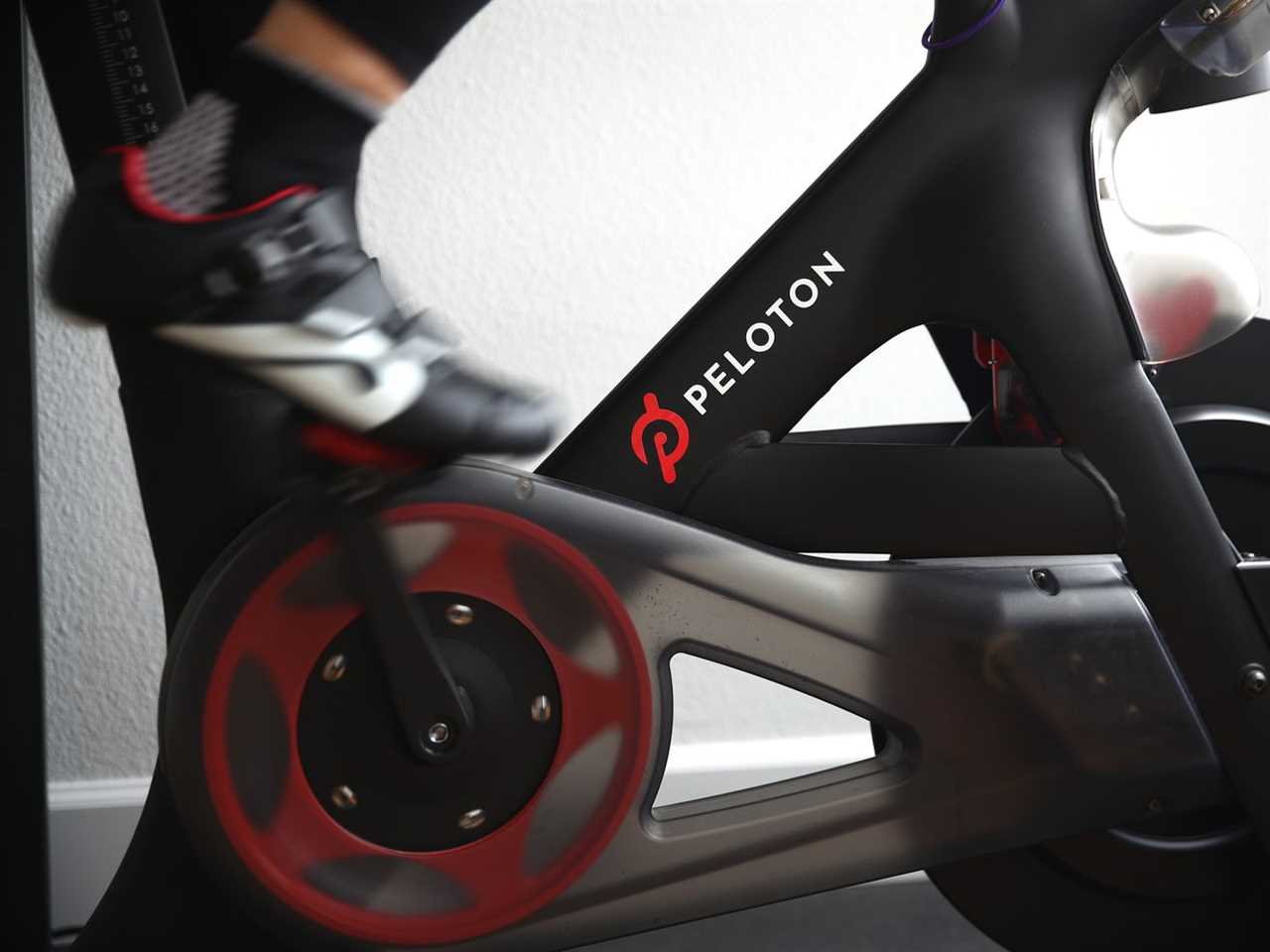 A Peloton exercise bike.