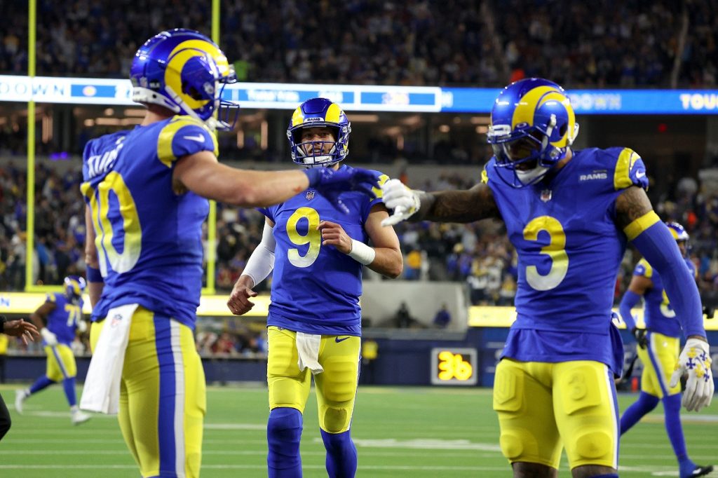 Cooper Kupp, Odell Beckham Jr., and Matthew Stafford of the LA Rams