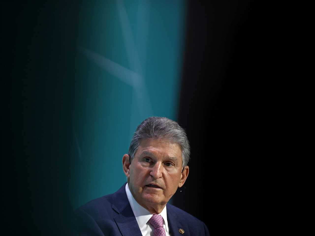 Senator Joe Manchin, a Democrat from West Virginia and chairman of the Senate Energy and Natural Resources Committee, speaks during the 2022 CERAWeek by S&amp;P Global conference. 