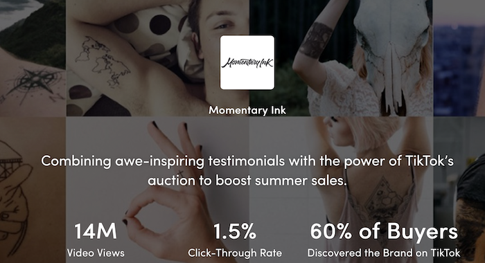 Tiktok for business momentary ink case study 