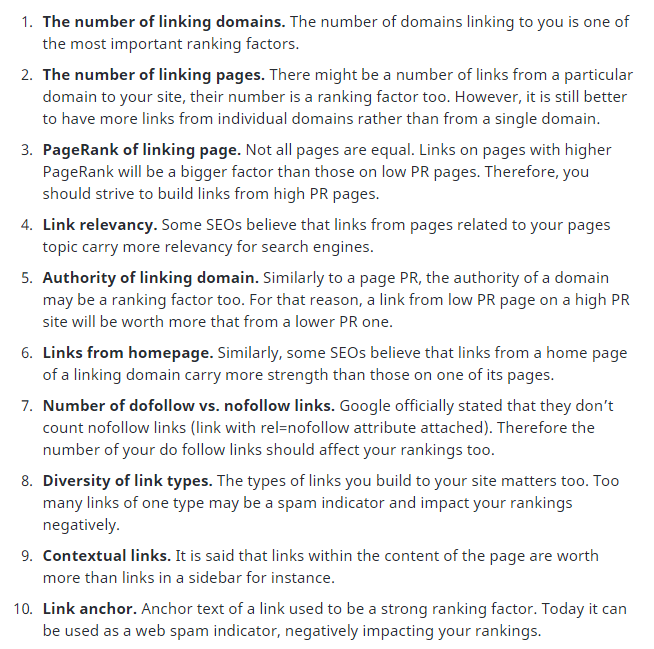 off page seo factors