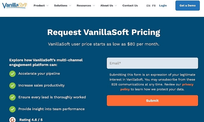 VanillaSoft pricing for Best Auto Dialer Software