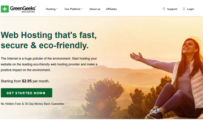 GreenGeeks homepage for Best Cheap Web Hosting