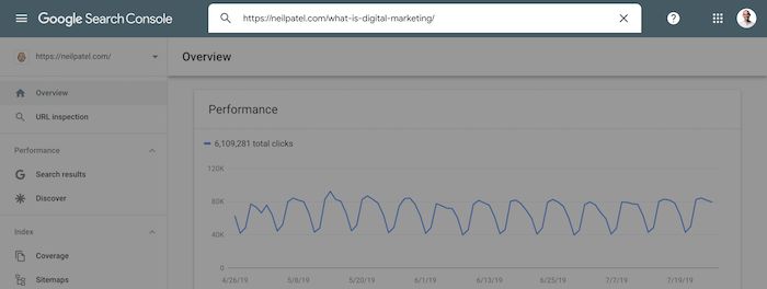 A screenshot of Google Search Console. 