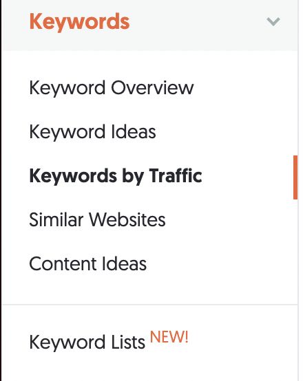 A screenshot of the keyword details function. 