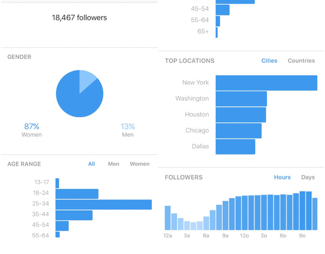 Use Instagram's insights to gain information. 