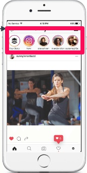 A image of instagram highlighting where stories can be found. 
