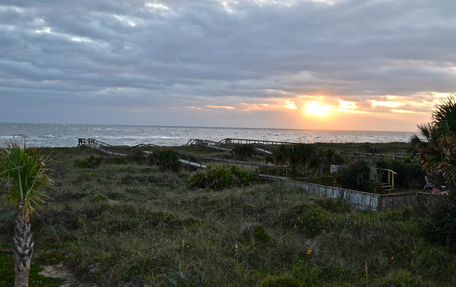 Vilano Beach sunrise at st augustine in florida