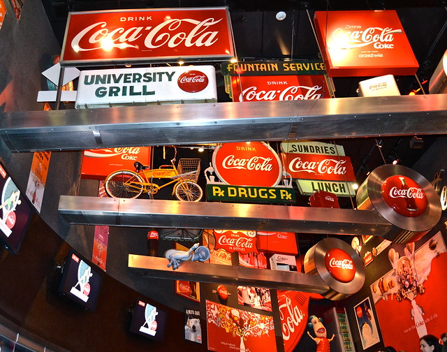 coca cola advertising from all over the world at the atlanta world of coke 