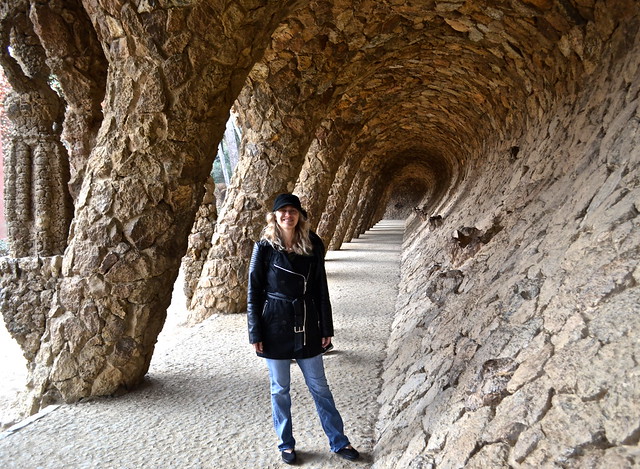 aqueducts of Parc Güell in barcelona, spain